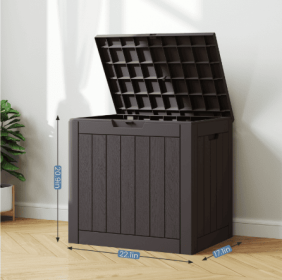 Deck Box With 31 Gallon Capacity, Weatherproof Resin Lockable Outdoor Storage For Secure Package Deliveries And Indoor Storage In Garden Or Patio