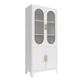 2 Fluted Glass Doors Cabinet