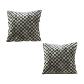 SOGA 2X 45cm Urban Light Luxury Pillow Dark Night Green Checkered Square Throw Pillow
