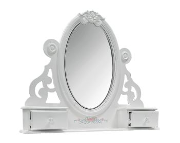 Flora White Finish Jewelry Mirrior