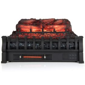 23 Inch Infrared Quartz Electric Fireplace Pinewood Log Heater with Adjustable Flame