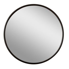 18" x 18" Black Traditional Round Wall Mirror