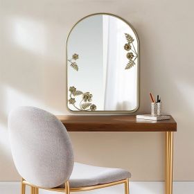 Arched Metal Floral Wall Mirror