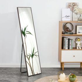 4th generation gray solid wood frame full length mirror, dressing mirror, bedroom porch, decorative mirror, clothing store, floor mounted large m