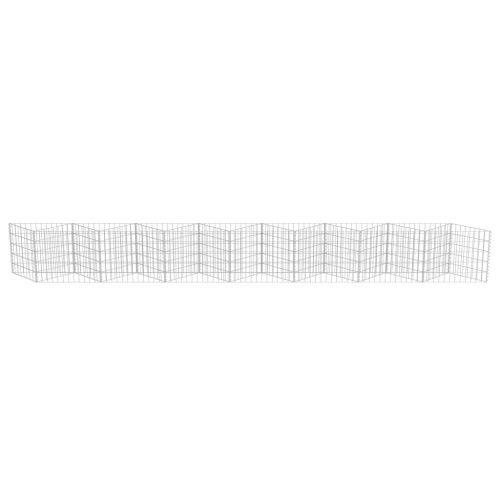 vidaXL Gabion Wall Galvanized Steel 177.2"x11.8"x19.7"
