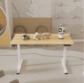 Electric Standing Desk Adjustable Height Desk Home Office Computer Workstation Sit Stand Up Desk (Option: WhiteNatural)
