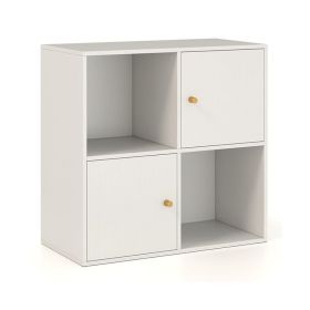 Household Decor 3-Tier Bookcase with Cabinets (Type: Bookshelf, Color: White)