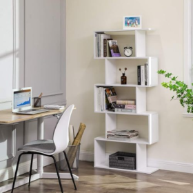 Five Layer Simple Household White Bookshelf (Option: Cream White)
